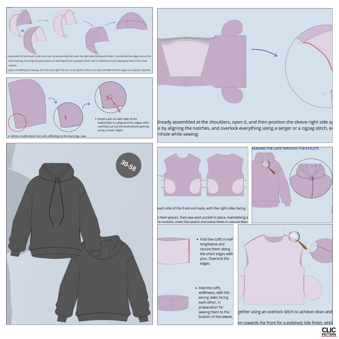 MELANIE HOODIE-Digital PDF Sewing Pattern
