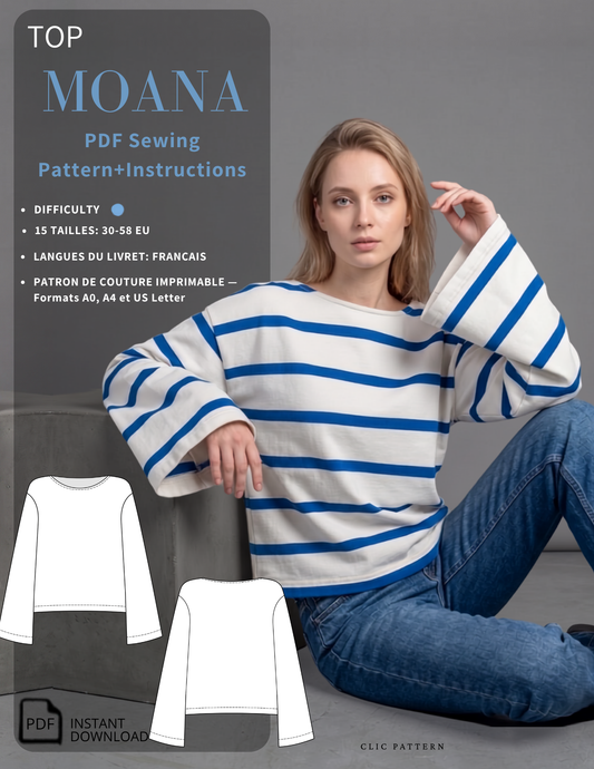 Moana Top -Digital PDF Sewing Pattern