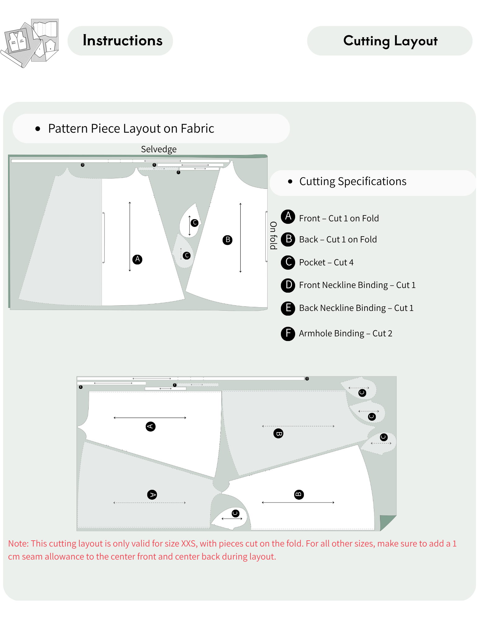 Cutting layout and 
pattern piece 
placement guide for 
the Amazonie Maxi 
Dress Sewing Pattern 
PDF